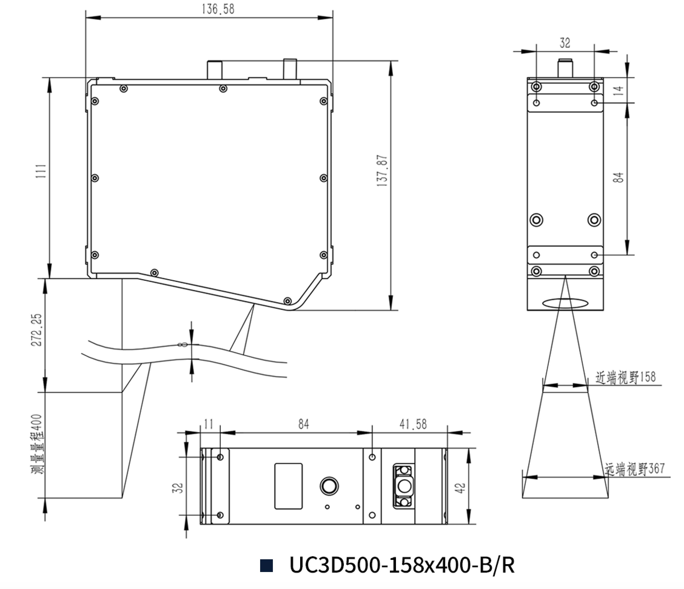 UC3D500-158x400-B/R 外形尺寸图